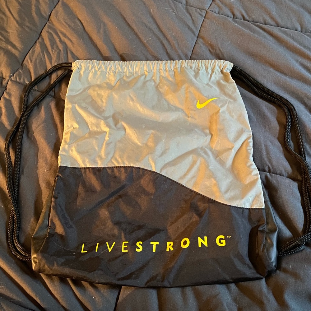 Nike Livestrong Drawstring Sling Bag w/ zip pocket